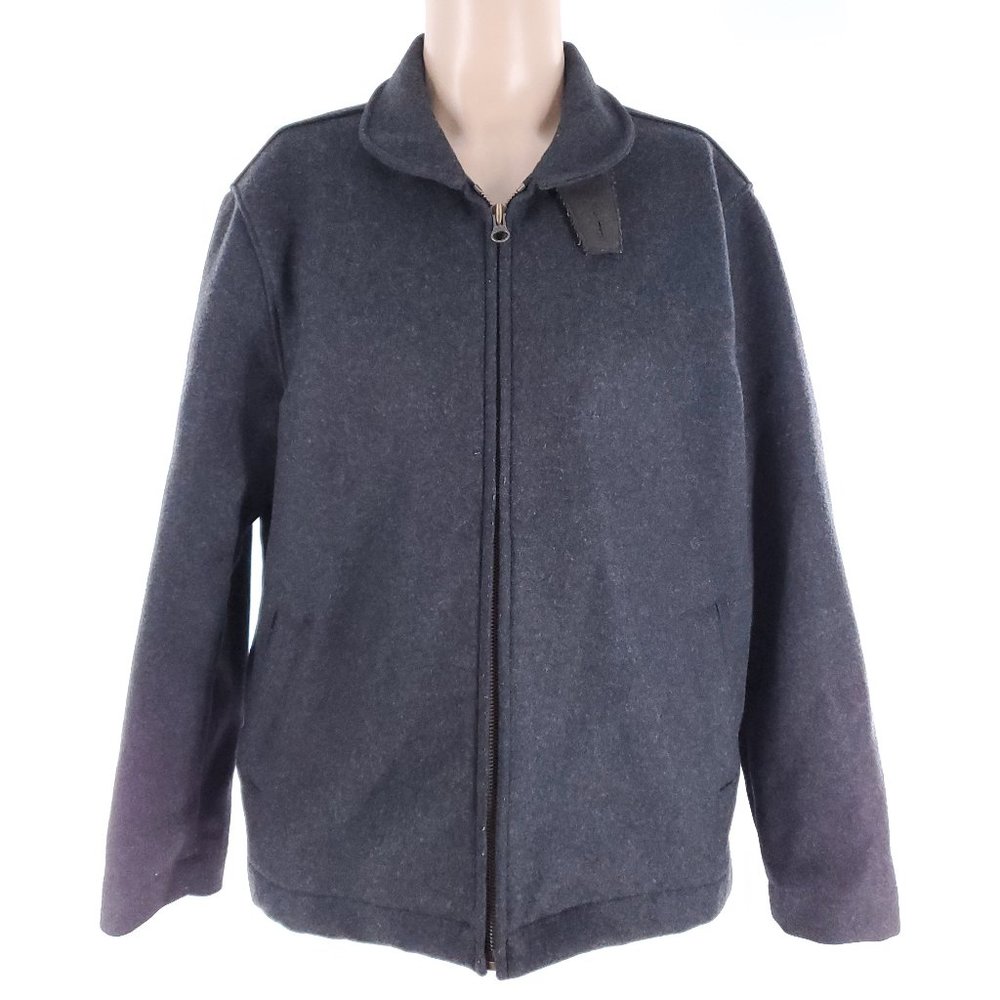 Billy Reid Men Pea Coat Full Zip Wool Blend Black Size XL - made in USA